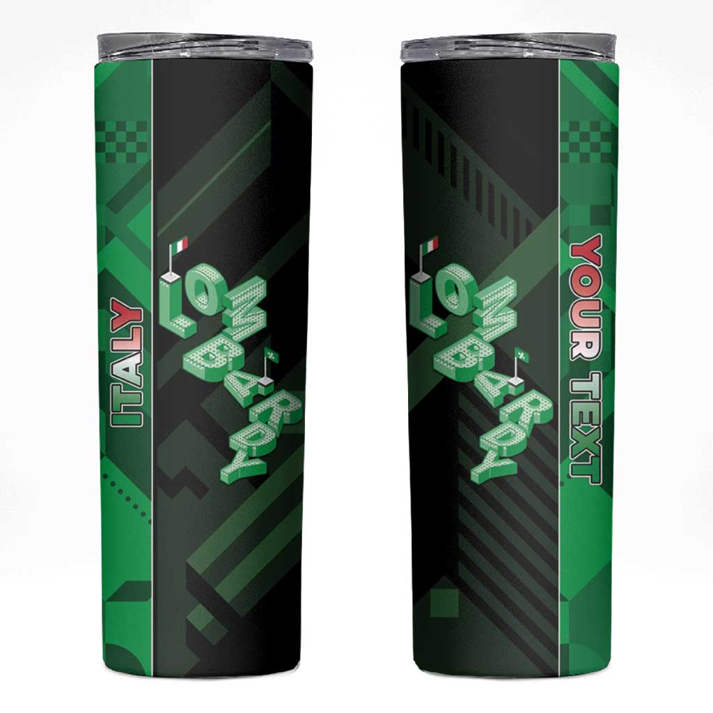 Personalized Italy Lombardy Skinny Tumbler Isometric Style - Wonder Print Shop