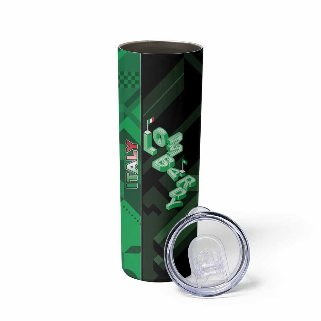 Personalized Italy Lombardy Skinny Tumbler Isometric Style - Wonder Print Shop