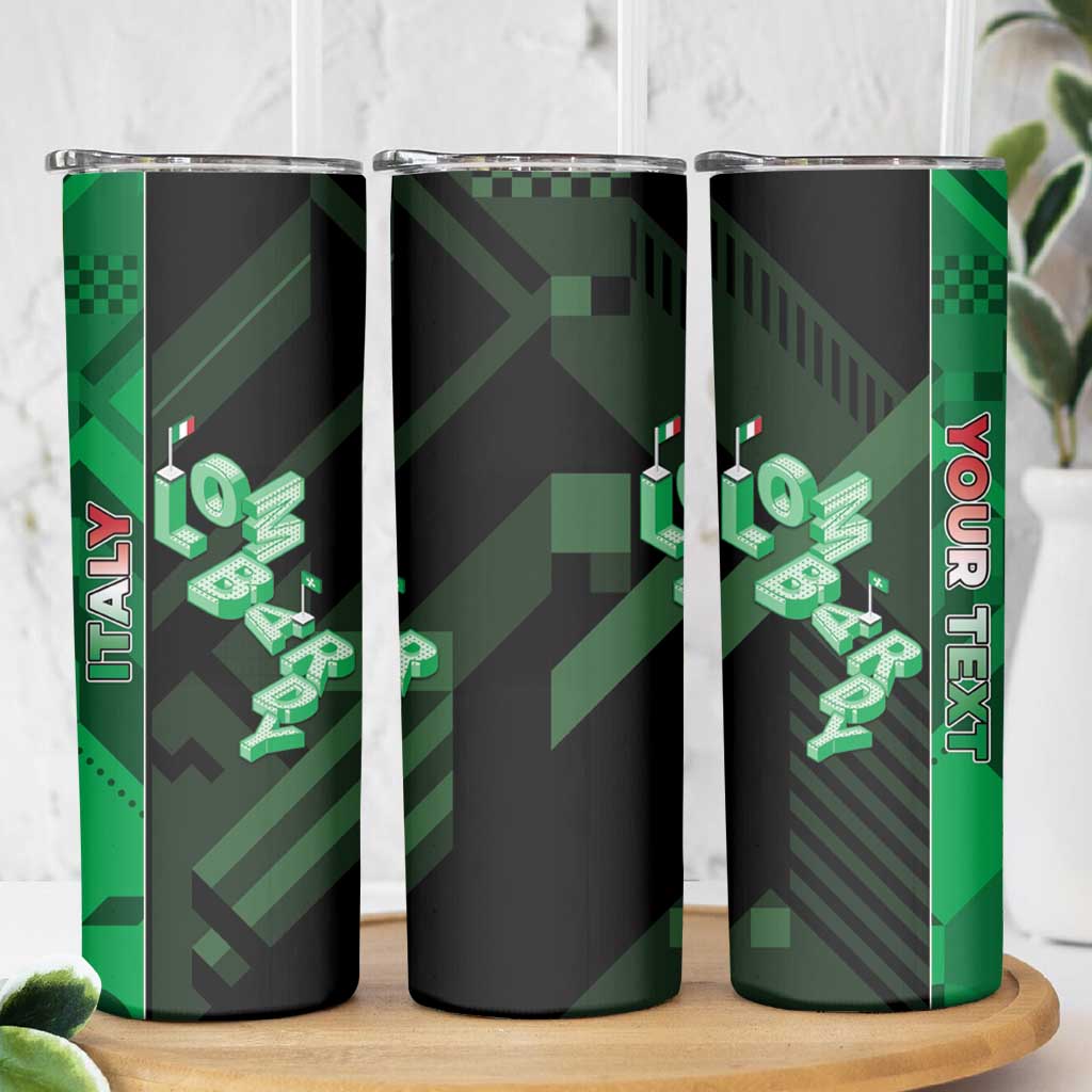 Personalized Italy Lombardy Skinny Tumbler Isometric Style - Wonder Print Shop