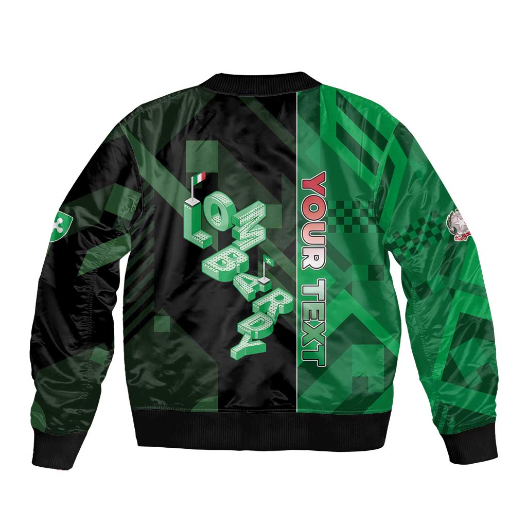 Personalized Italy Lombardy Sleeve Zip Bomber Jacket Isometric Style - Wonder Print Shop