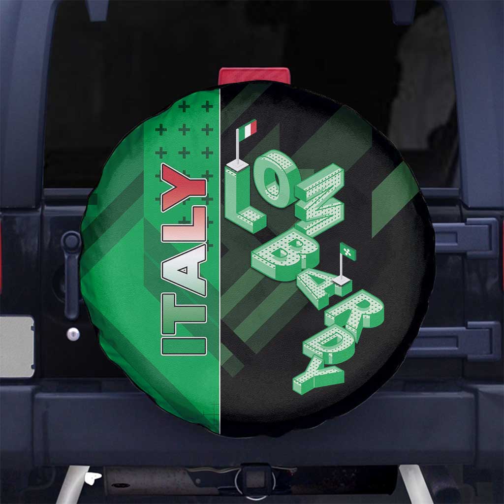 Italy Lombardy Spare Tire Cover Isometric Style - Wonder Print Shop