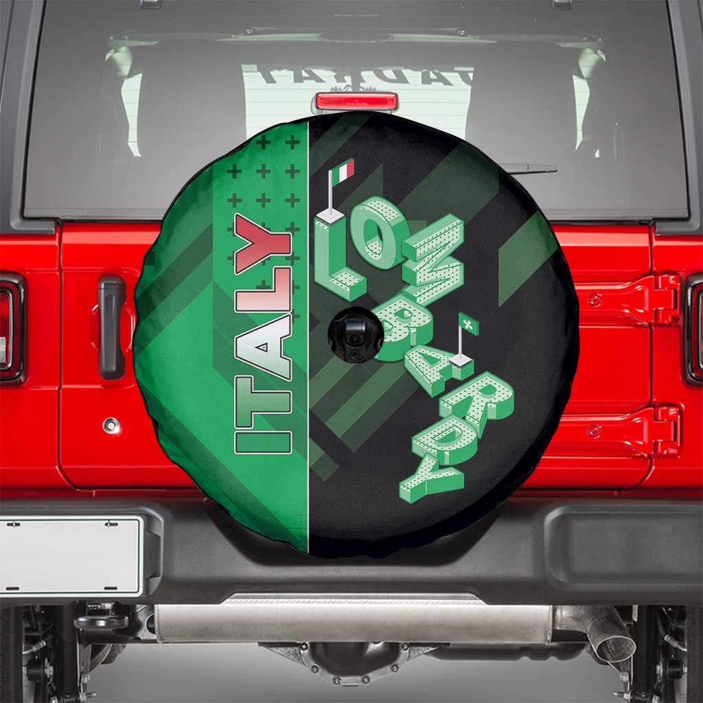 Italy Lombardy Spare Tire Cover Isometric Style - Wonder Print Shop