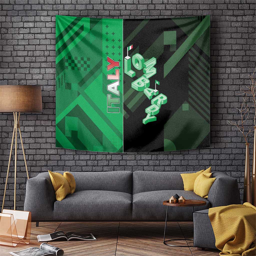 Italy Lombardy Tapestry Isometric Style - Wonder Print Shop