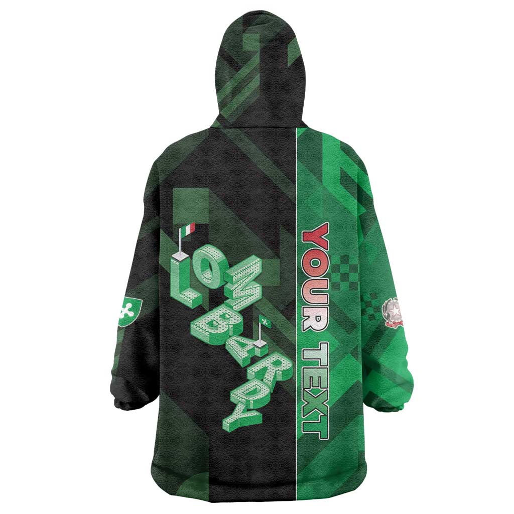 Personalized Italy Lombardy Wearable Blanket Hoodie Isometric Style - Wonder Print Shop