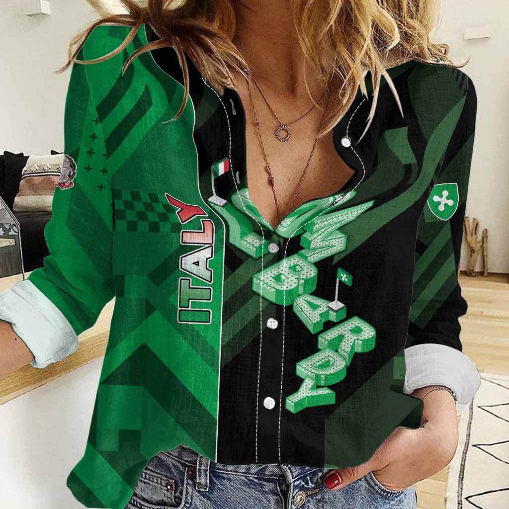 Personalized Italy Lombardy Women Casual Shirt Isometric Style - Wonder Print Shop