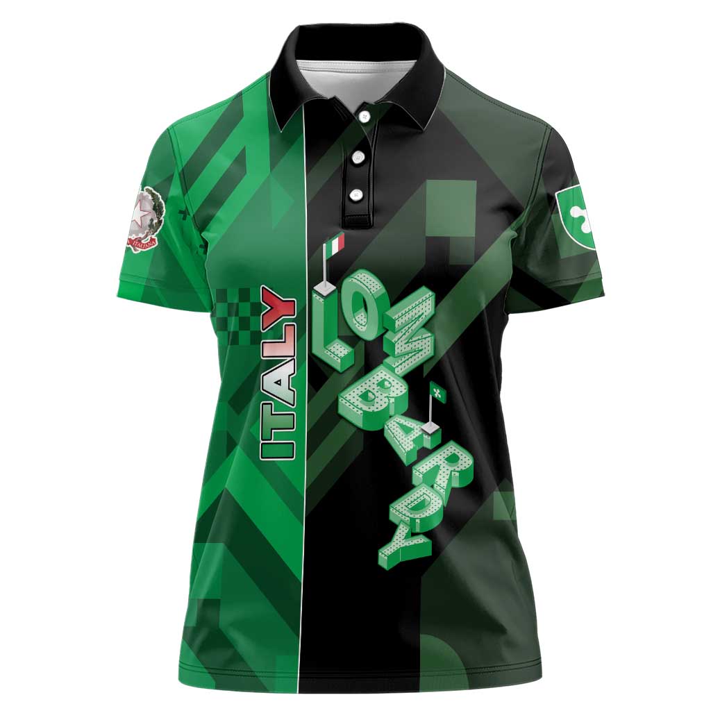 Personalized Italy Lombardy Women Polo Shirt Isometric Style - Wonder Print Shop