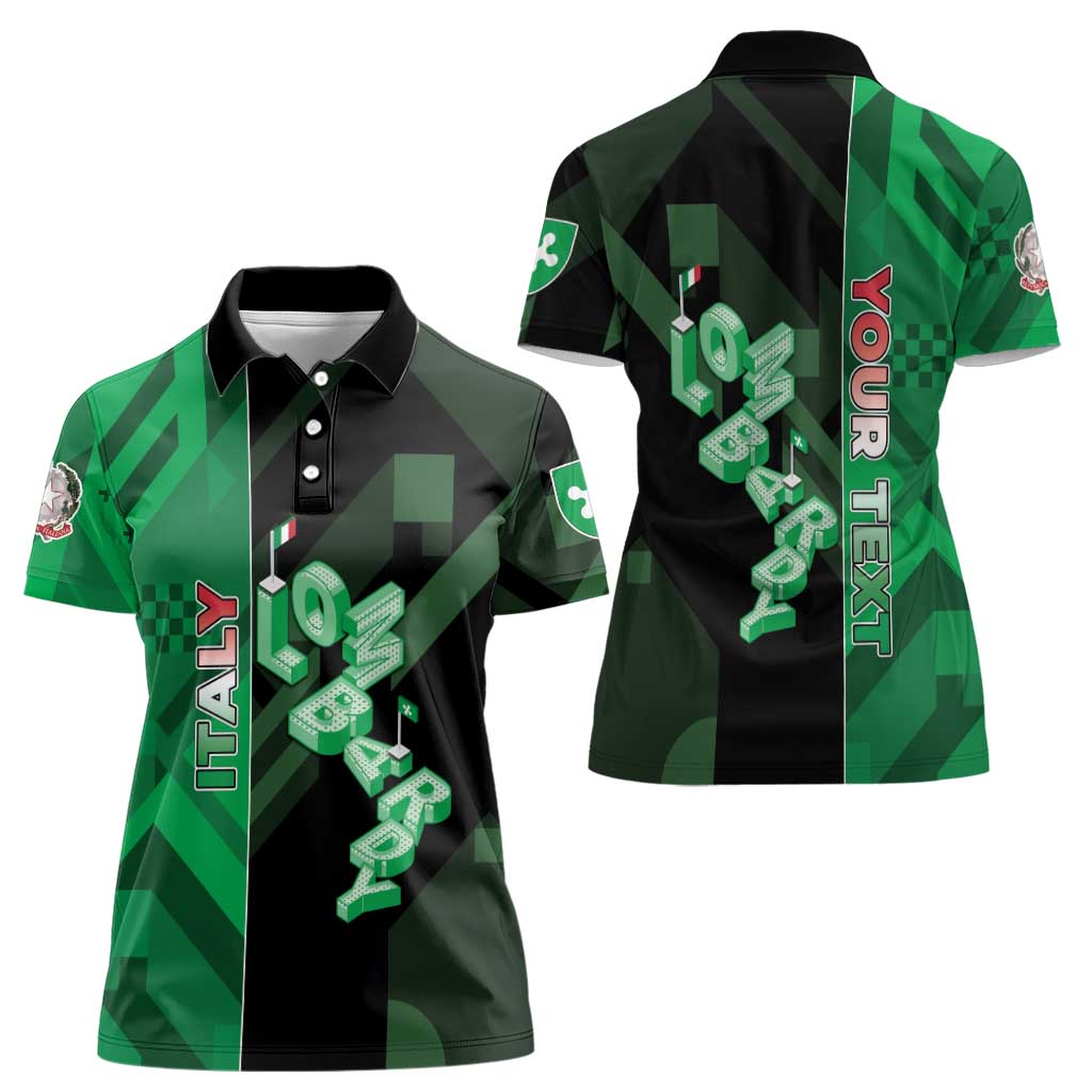 Personalized Italy Lombardy Women Polo Shirt Isometric Style - Wonder Print Shop