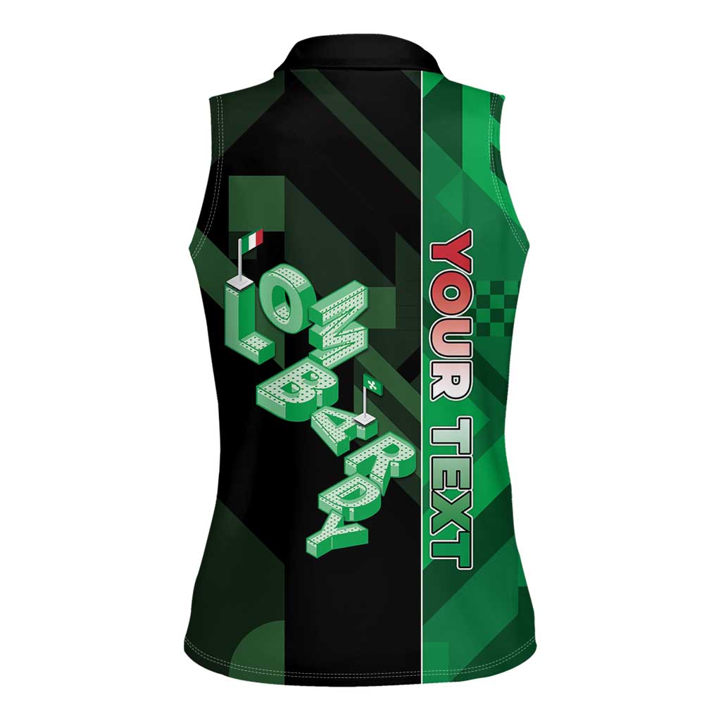 Personalized Italy Lombardy Women Sleeveless Polo Shirt Isometric Style - Wonder Print Shop