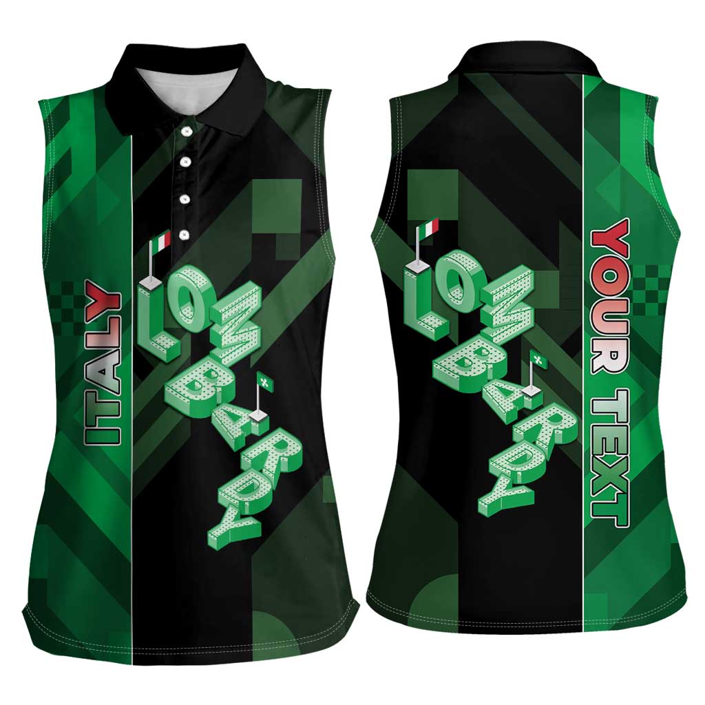 Personalized Italy Lombardy Women Sleeveless Polo Shirt Isometric Style - Wonder Print Shop