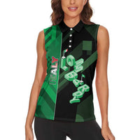Personalized Italy Lombardy Women Sleeveless Polo Shirt Isometric Style - Wonder Print Shop