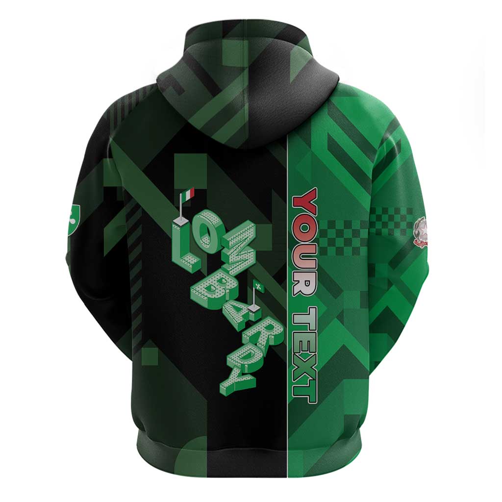 Personalized Italy Lombardy Zip Hoodie Isometric Style - Wonder Print Shop