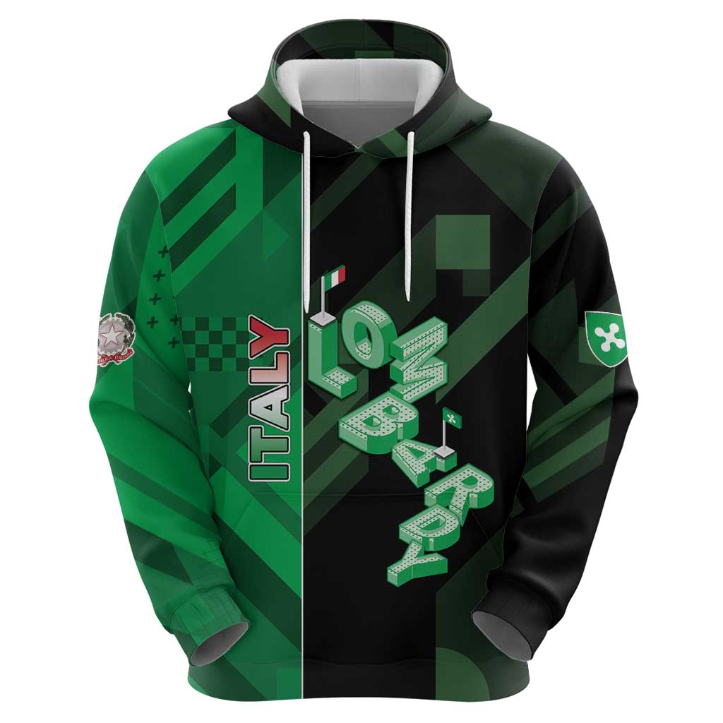 Personalized Italy Lombardy Zip Hoodie Isometric Style - Wonder Print Shop