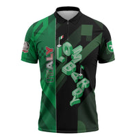 Personalized Italy Lombardy Zipper Polo Shirt Isometric Style - Wonder Print Shop