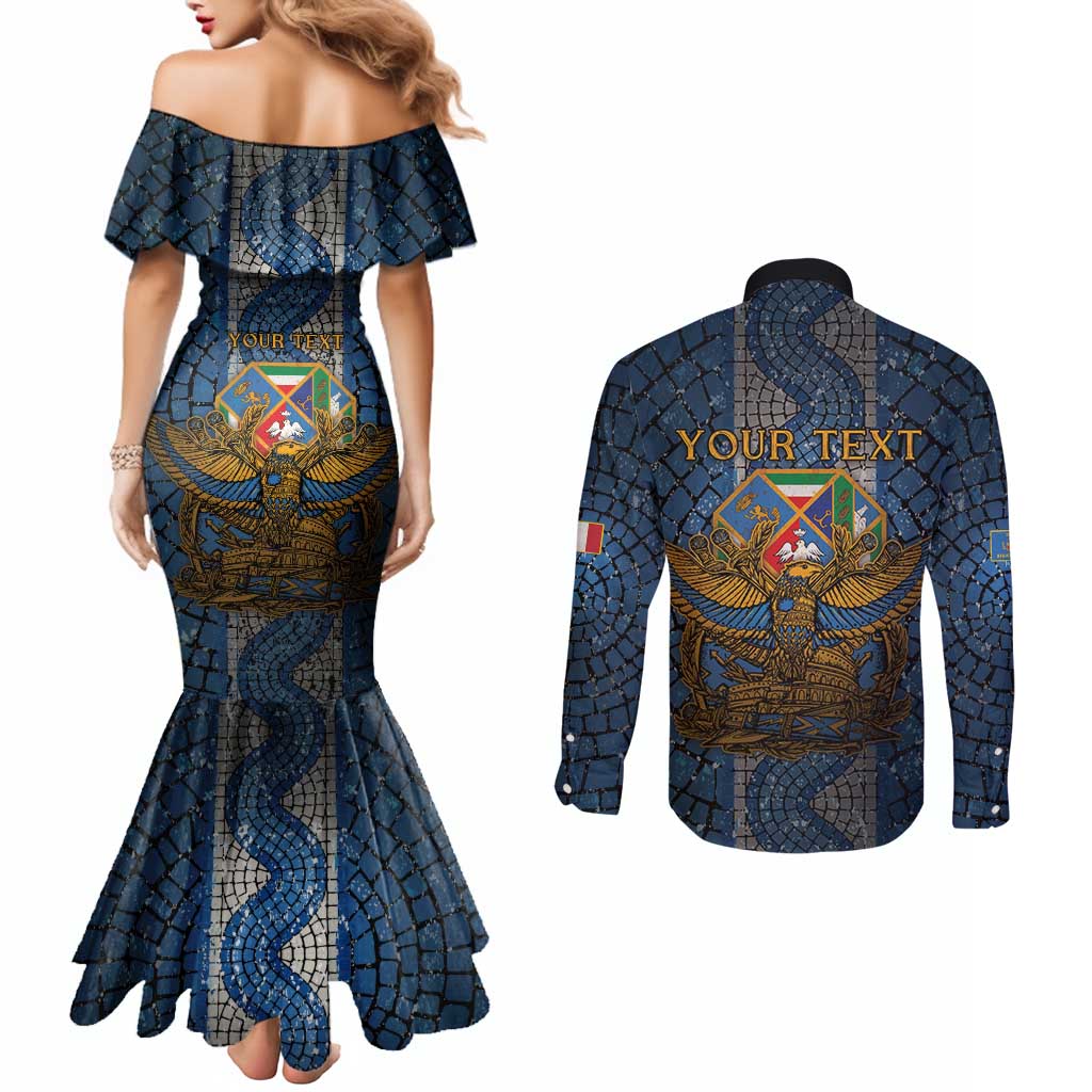 Personalized Italy Lazio Couples Matching Mermaid Dress and Long Sleeve Button Shirt Roman Eagle Heritage - Wonder Print Shop