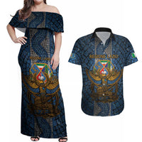 Personalized Italy Lazio Couples Matching Off Shoulder Maxi Dress and Hawaiian Shirt Roman Eagle Heritage - Wonder Print Shop