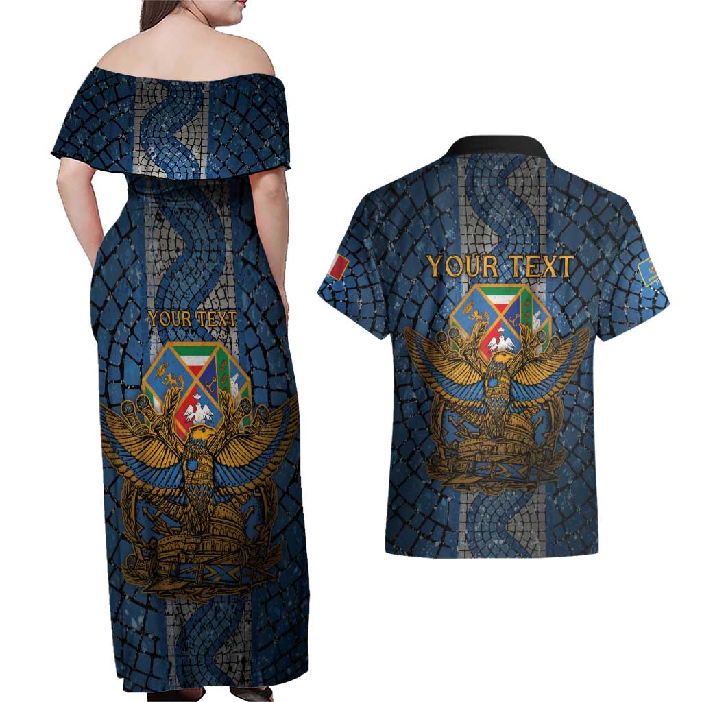Personalized Italy Lazio Couples Matching Off Shoulder Maxi Dress and Hawaiian Shirt Roman Eagle Heritage - Wonder Print Shop