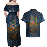 Personalized Italy Lazio Couples Matching Off Shoulder Maxi Dress and Hawaiian Shirt Roman Eagle Heritage - Wonder Print Shop