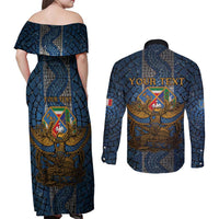 Personalized Italy Lazio Couples Matching Off Shoulder Maxi Dress and Long Sleeve Button Shirt Roman Eagle Heritage - Wonder Print Shop
