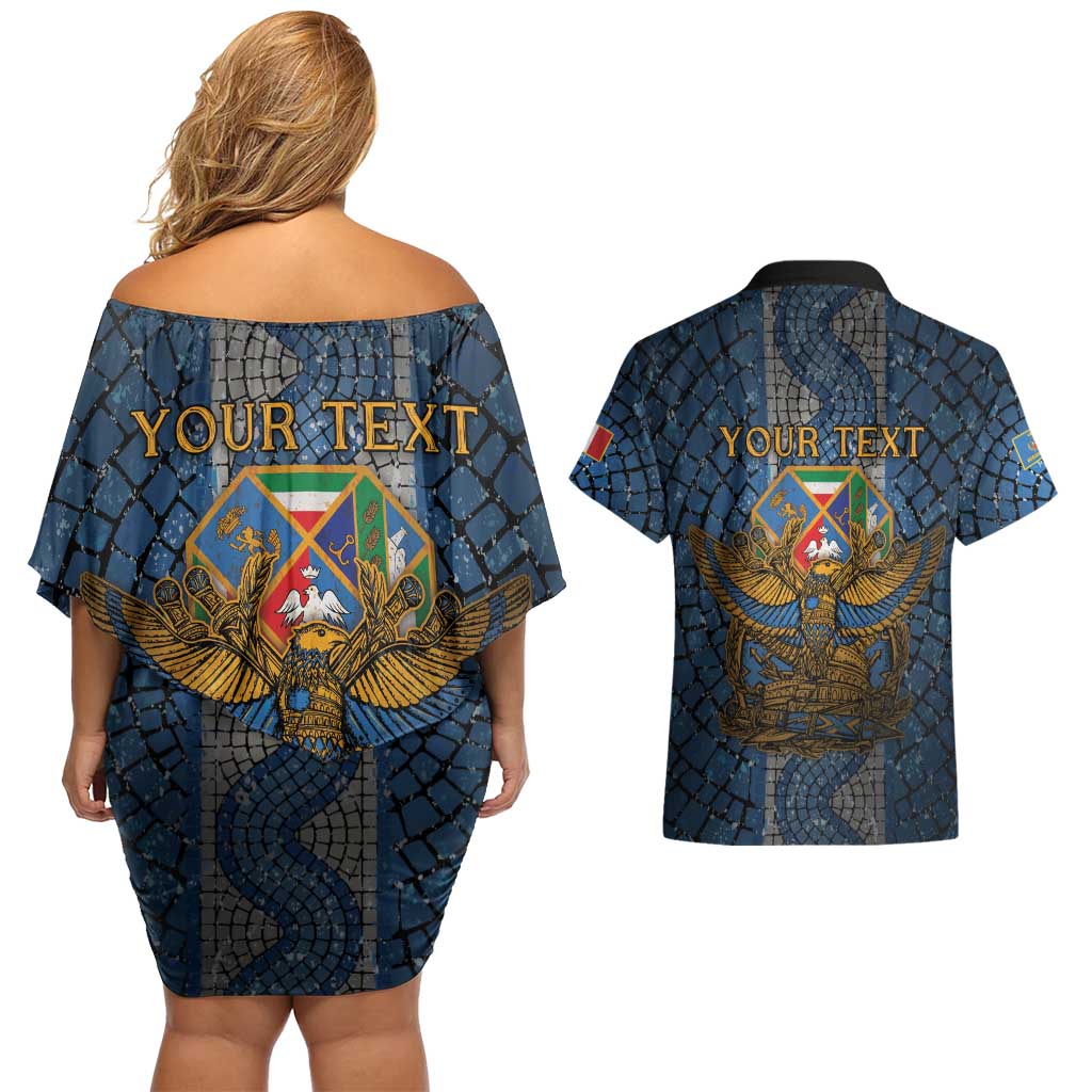 Personalized Italy Lazio Couples Matching Off Shoulder Short Dress and Hawaiian Shirt Roman Eagle Heritage - Wonder Print Shop