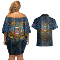 Personalized Italy Lazio Couples Matching Off Shoulder Short Dress and Hawaiian Shirt Roman Eagle Heritage - Wonder Print Shop