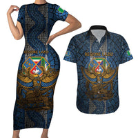 Personalized Italy Lazio Couples Matching Short Sleeve Bodycon Dress and Hawaiian Shirt Roman Eagle Heritage - Wonder Print Shop
