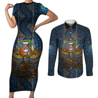 Personalized Italy Lazio Couples Matching Short Sleeve Bodycon Dress and Long Sleeve Button Shirt Roman Eagle Heritage - Wonder Print Shop