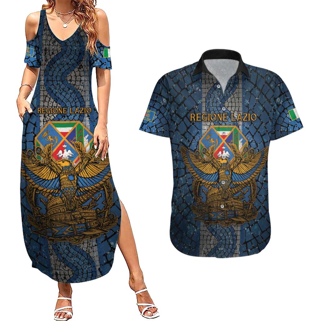 Personalized Italy Lazio Couples Matching Summer Maxi Dress and Hawaiian Shirt Roman Eagle Heritage - Wonder Print Shop
