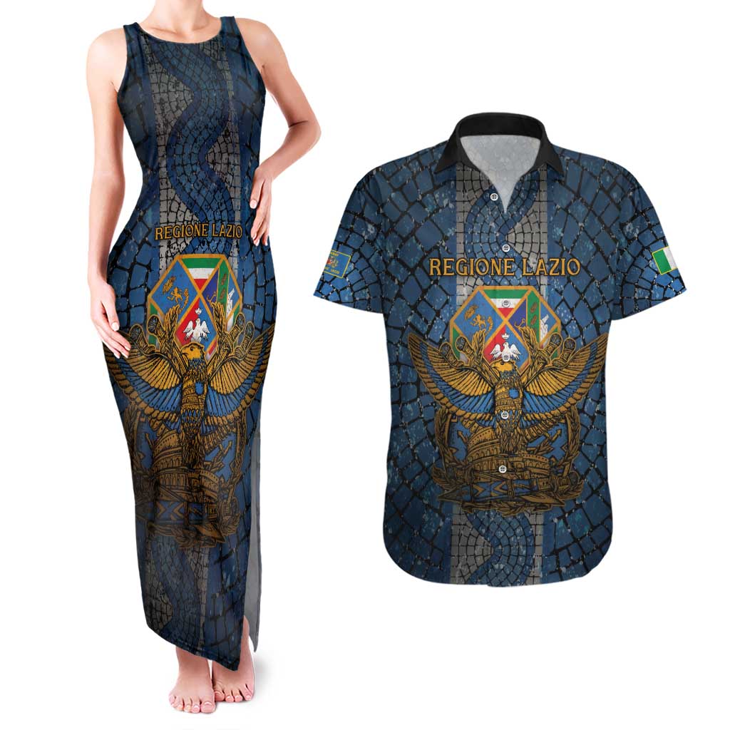Personalized Italy Lazio Couples Matching Tank Maxi Dress and Hawaiian Shirt Roman Eagle Heritage - Wonder Print Shop