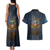 Personalized Italy Lazio Couples Matching Tank Maxi Dress and Hawaiian Shirt Roman Eagle Heritage - Wonder Print Shop