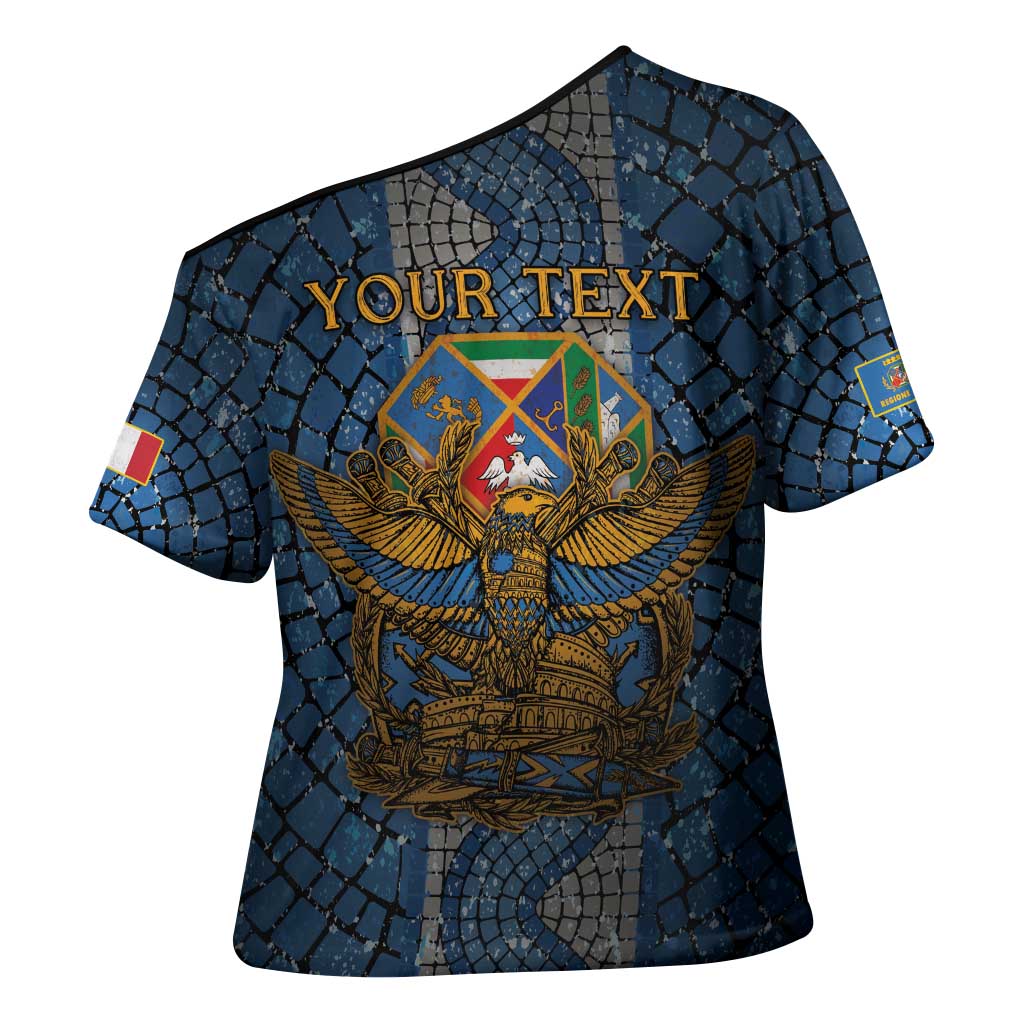 Personalized Italy Lazio Cross Shoulder Shirt Roman Eagle Heritage - Wonder Print Shop