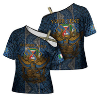 Personalized Italy Lazio Cross Shoulder Shirt Roman Eagle Heritage - Wonder Print Shop