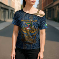 Personalized Italy Lazio Cross Shoulder Shirt Roman Eagle Heritage - Wonder Print Shop
