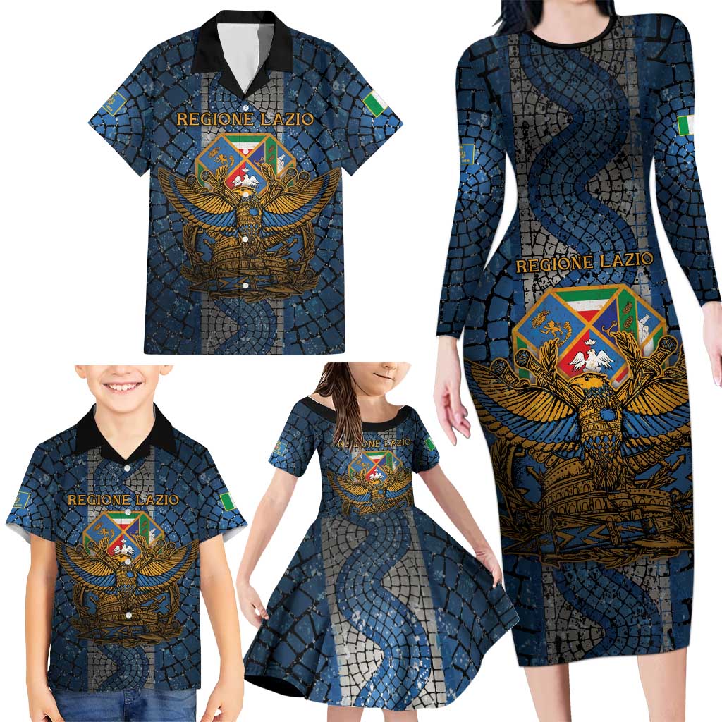 Personalized Italy Lazio Family Matching Long Sleeve Bodycon Dress and Hawaiian Shirt Roman Eagle Heritage - Wonder Print Shop