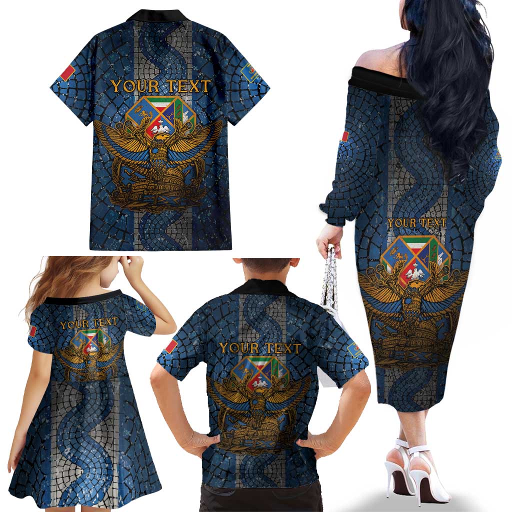 Personalized Italy Lazio Family Matching Off The Shoulder Long Sleeve Dress and Hawaiian Shirt Roman Eagle Heritage - Wonder Print Shop