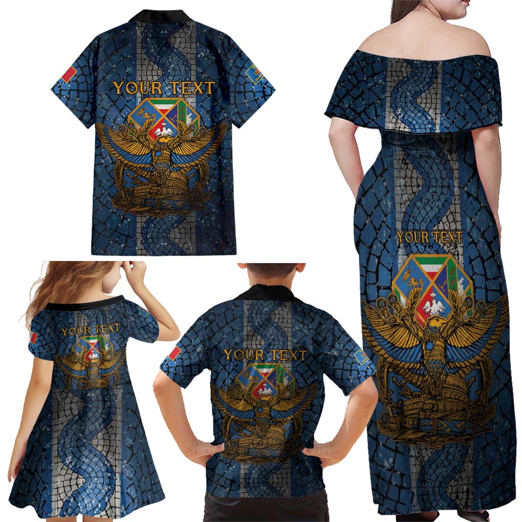 Personalized Italy Lazio Family Matching Off Shoulder Maxi Dress and Hawaiian Shirt Roman Eagle Heritage - Wonder Print Shop