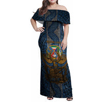 Personalized Italy Lazio Family Matching Off Shoulder Maxi Dress and Hawaiian Shirt Roman Eagle Heritage - Wonder Print Shop