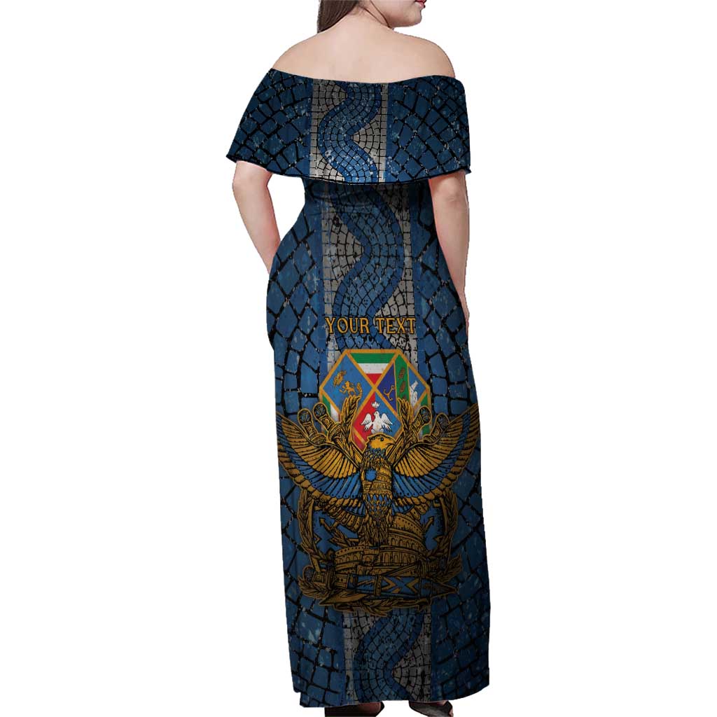 Personalized Italy Lazio Family Matching Off Shoulder Maxi Dress and Hawaiian Shirt Roman Eagle Heritage - Wonder Print Shop