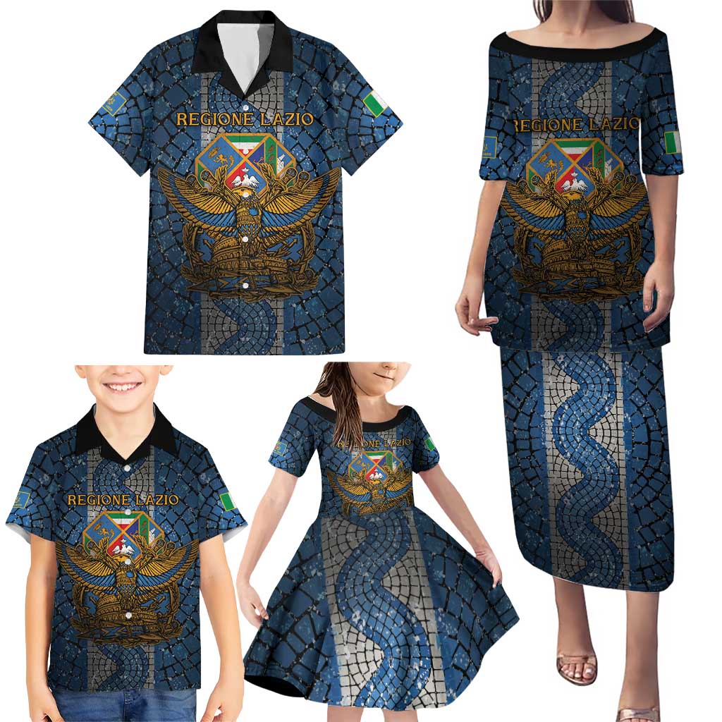 Personalized Italy Lazio Family Matching Puletasi and Hawaiian Shirt Roman Eagle Heritage - Wonder Print Shop