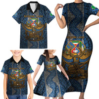 Personalized Italy Lazio Family Matching Short Sleeve Bodycon Dress and Hawaiian Shirt Roman Eagle Heritage - Wonder Print Shop