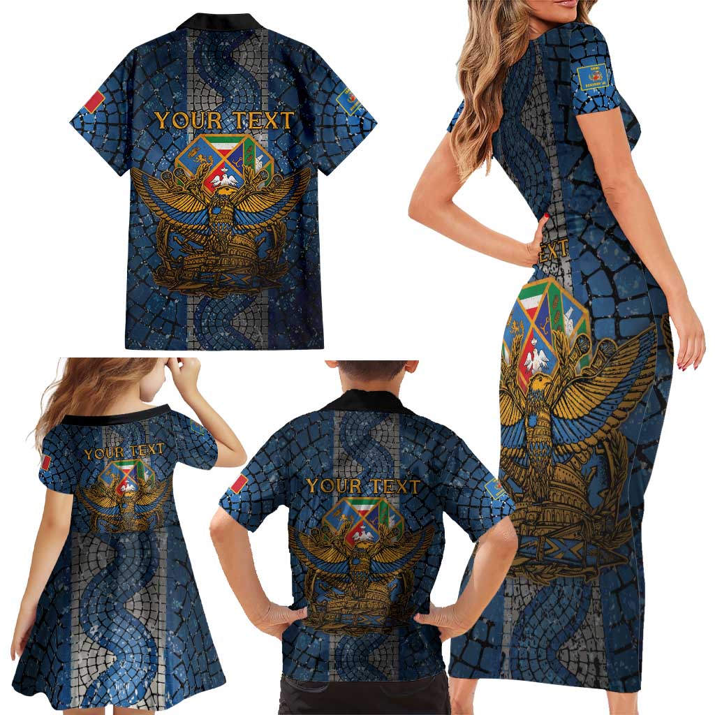Personalized Italy Lazio Family Matching Short Sleeve Bodycon Dress and Hawaiian Shirt Roman Eagle Heritage - Wonder Print Shop