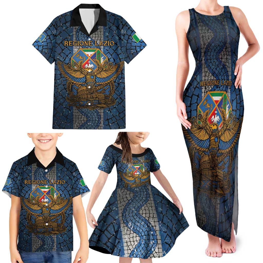 Personalized Italy Lazio Family Matching Tank Maxi Dress and Hawaiian Shirt Roman Eagle Heritage - Wonder Print Shop