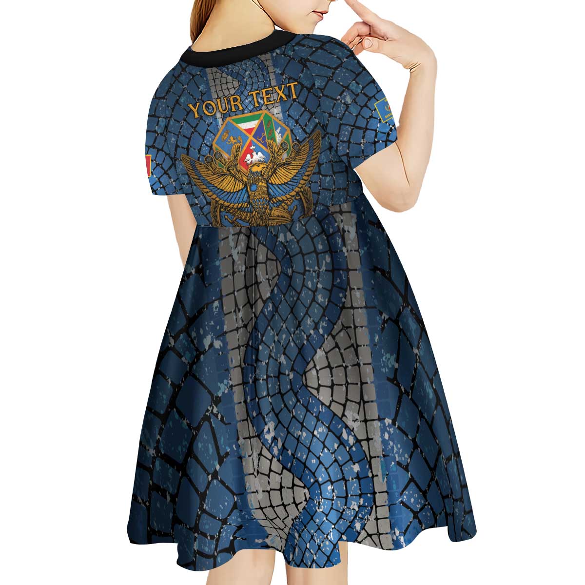 Personalized Italy Lazio Kid Short Sleeve Dress Roman Eagle Heritage - Wonder Print Shop