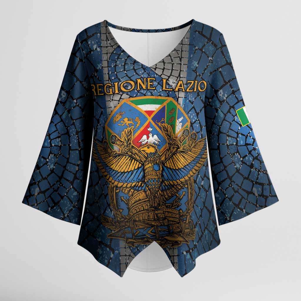 Personalized Italy Lazio Kimono Sleeve Blouse Roman Eagle Heritage - Wonder Print Shop