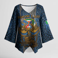 Personalized Italy Lazio Kimono Sleeve Blouse Roman Eagle Heritage - Wonder Print Shop