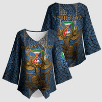 Personalized Italy Lazio Kimono Sleeve Blouse Roman Eagle Heritage - Wonder Print Shop