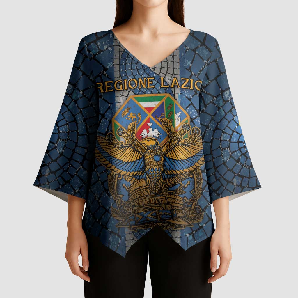 Personalized Italy Lazio Kimono Sleeve Blouse Roman Eagle Heritage - Wonder Print Shop