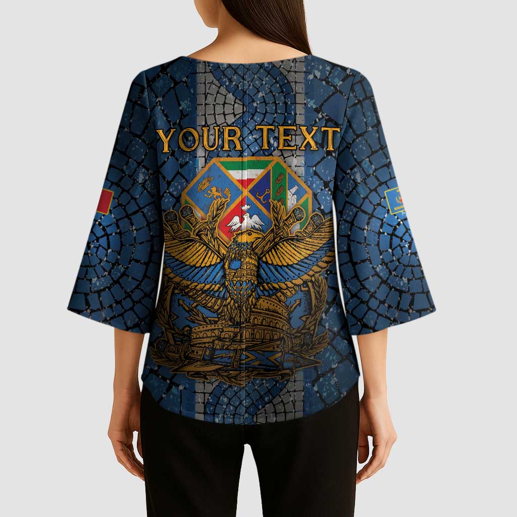 Personalized Italy Lazio Kimono Sleeve Blouse Roman Eagle Heritage - Wonder Print Shop