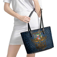 Italy Lazio Leather Tote Bag Roman Eagle Heritage - Wonder Print Shop