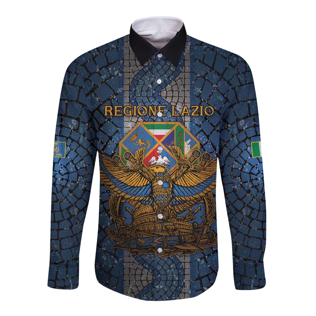 Personalized Italy Lazio Long Sleeve Button Shirt Roman Eagle Heritage - Wonder Print Shop