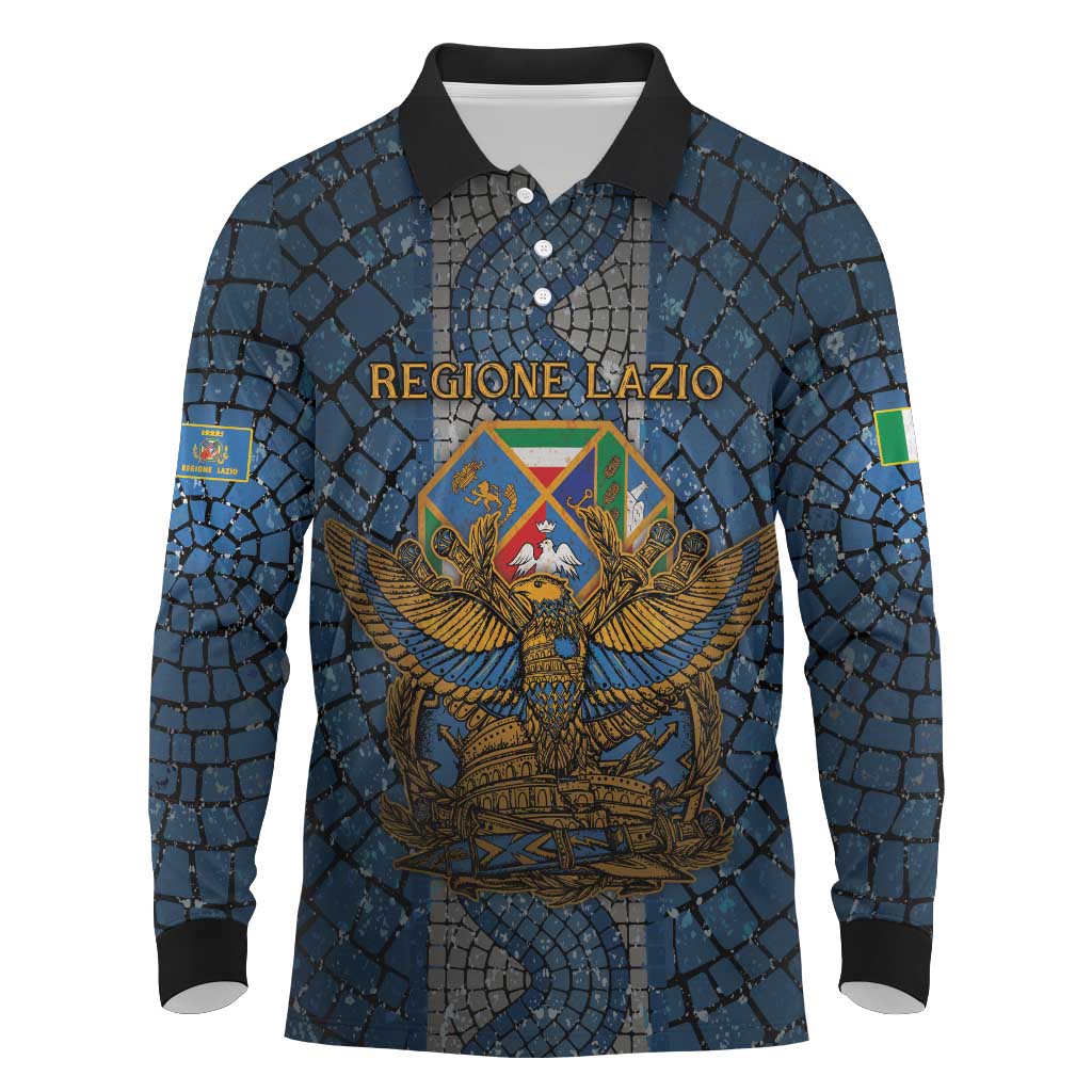 Personalized Italy Lazio Long Sleeve Polo Shirt Roman Eagle Heritage - Wonder Print Shop